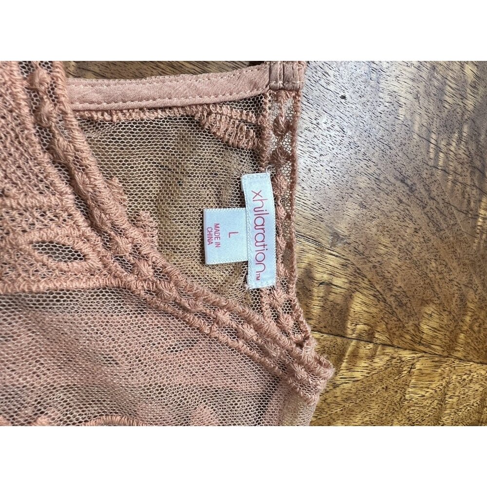 Vtg Large Peach Sheer Embroidered Lace Tunic Top Festival Boho Witchy Romantic - Picture 8 of 11